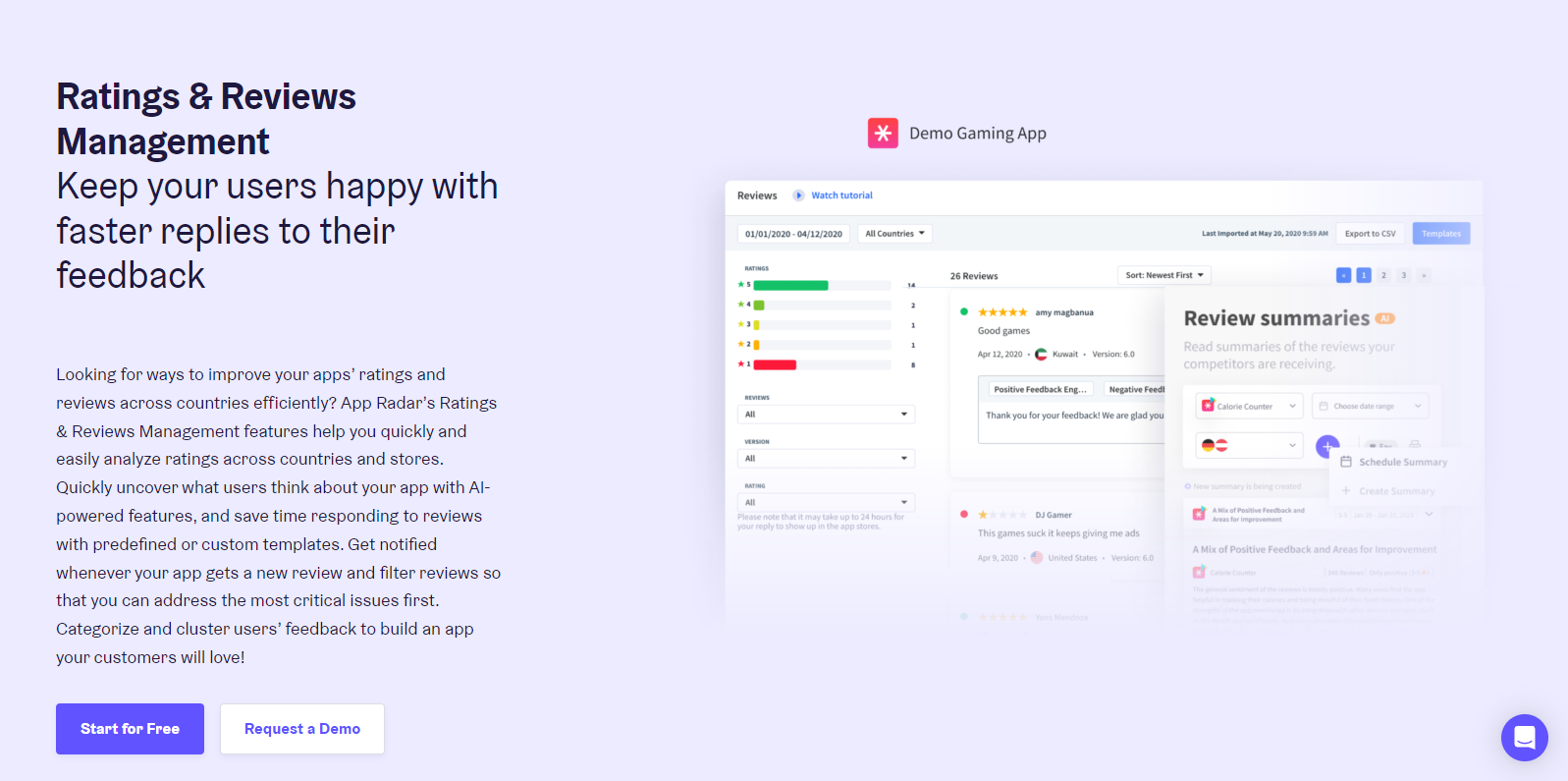 screenshot of App Radar